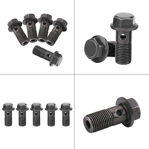 5 Pcs Brake Banjo Bolt, Motorcycle Banjo Bolts for Brake Caliper Master Cylinder & 10 Pcs Banjo Washers(M10×1mm) in Saudi Arabia