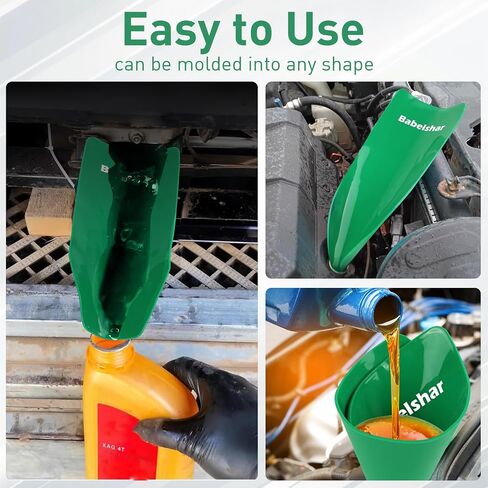 Babelshar Foldable Flexible Funnel for Oil Change, Form a Funnel for Automotive Use, Large Flex Oil Filling and Draining Tools, Spill-Free, Easy to Clean, for Lawnmower Motorcycle Snowplow Truck in Saudi Arabia
