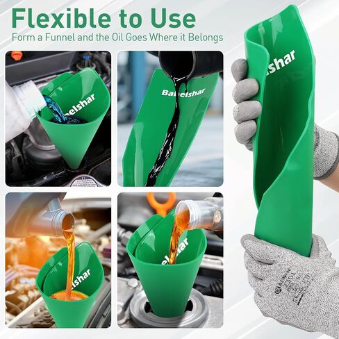 Babelshar Foldable Flexible Funnel for Oil Change, Form a Funnel for Automotive Use, Large Flex Oil Filling and Draining Tools, Spill-Free, Easy to Clean, for Lawnmower Motorcycle Snowplow Truck in Saudi Arabia
