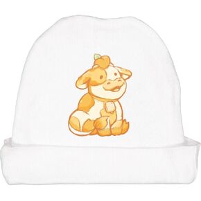 inktastic Peach Cow Baby Beanie Hat in Saudi Arabia