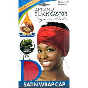 Donna Argan & Black Castor Satin Wrap - Face Wash, Headbands for Women, Make Up - Luxurious Hair Care & Skin Essentials for Radiant Beauty and Elegance, 1PC BLACK COLOR in Saudi Arabia