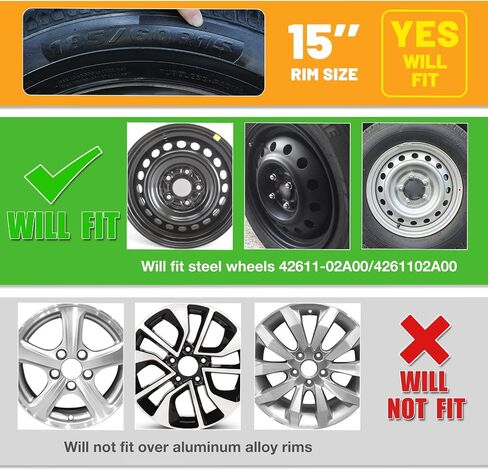 15" Chrome Finish Hubcaps for 2013-2015 Honda Civic Sedan, 2013 Honda Civic Coupe, Steel Wheels - Set of 4, Bolt-on Design Wheel Rim Covers, ABS&PC Material Hub Caps, 15-Inch Chrome Finish in Saudi Arabia