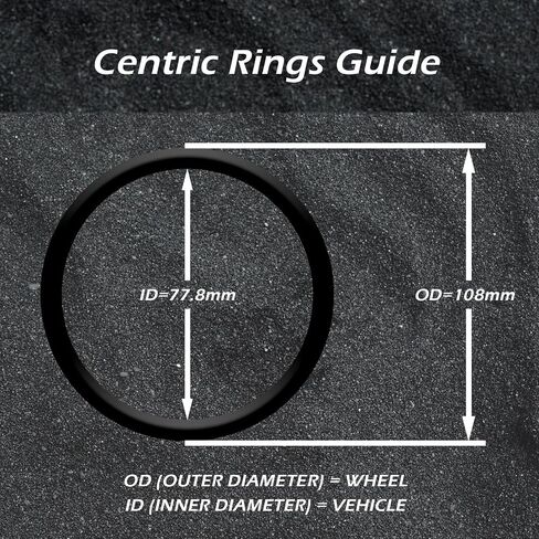 Customadeonly 4 Pieces Polycarbonate Hub Centric Rings 108mm Wheel Bore to 77.8mm Factory Hub Bore 77.8 to 108 Rims in Saudi Arabia