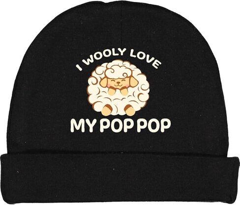 inktastic I Wooly Love My Pop Pop Baby Beanie Hat in Saudi Arabia