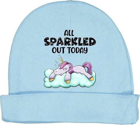 inktastic All Sparkled Out Today- Unicorn Humor Baby Beanie Hat in Saudi Arabia