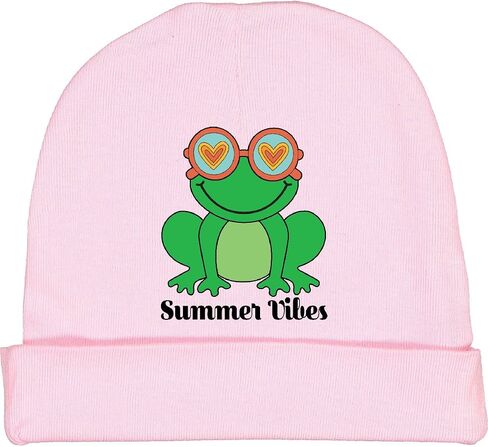 inktastic Summer Vibes Cute Frog Baby Beanie Hat in Saudi Arabia