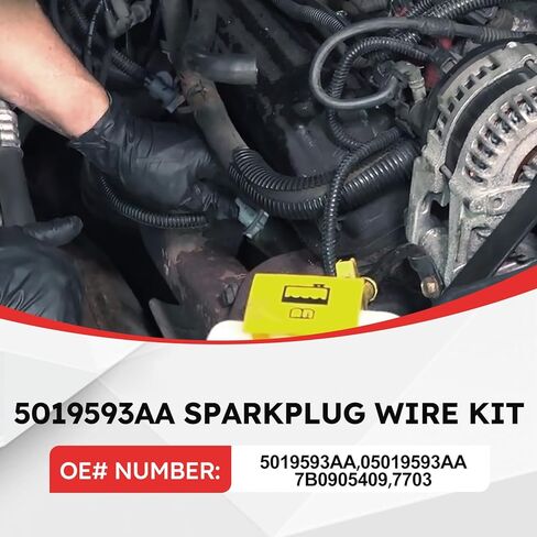 5019593AA 6 PCS Ignition Scless Slug Slug Wires مجموعة 2001-2010 Dodge Grand Caravan ، Chrysler Town & Country ， 2005-2008 Pacifica/2009-2010 Volkswagen Routan Replace# 05019593aa ، 7b0905409 in Saudi Arabia