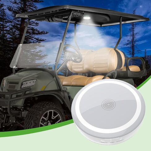 10L0L 2 قطعة ضوء قبة عربة الجولف العالمي لسيارة EZGO Club Car Yamaha UTV، إضاءة لاسلكية USB قابلة للشحن LED تعمل باللمس يمكن لصقها في أي مكان، هدايا جولف رائعة (أبيض) in Saudi Arabia