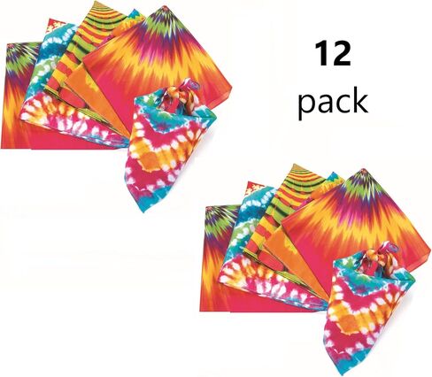 Fun Express Tie dye Psychedelic Bandanas (set of 12) 70's Hippie Party Apparel in Saudi Arabia