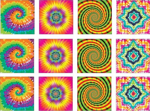 Fun Express Tie dye Psychedelic Bandanas (set of 12) 70's Hippie Party Apparel in Saudi Arabia