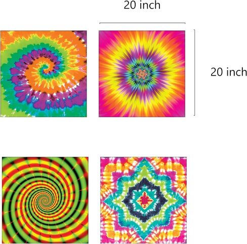 Fun Express Tie dye Psychedelic Bandanas (set of 12) 70's Hippie Party Apparel in Saudi Arabia