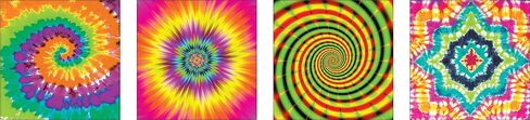 Fun Express Tie dye Psychedelic Bandanas (set of 12) 70's Hippie Party Apparel in Saudi Arabia