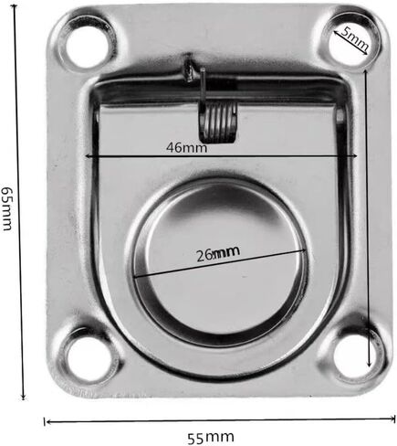 Stainless Steel Marine Hatch Handle & Recessed Pull - 44x38mm Boat Deck Grip for Yachts, Kayaks, Cabinets, Drawers(56 * 65mm) in Saudi Arabia
