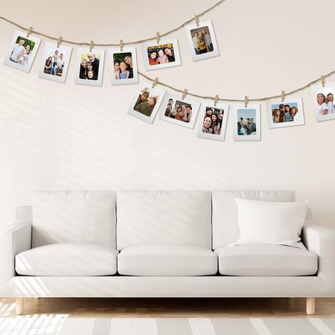 50Pcs 4x6 Paper Picture Frames Bulk, Hanging Pictures with String Photo Hanger with Clips Hanging Photo Display Wall Decor, Diy Picture Frame Craft Birthday Photo Banner for Picture Board for Photos in Saudi Arabia