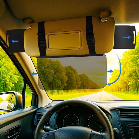 isbormate by Drivenvision - Sun Visor Extender للسيارة ، تمديد استقطاب Auto Sun Visor مع لوحة جانبية ، موسع سيارة للسيارة لسيارة سائق ، سيارات الدفع الرباعي ، حظر التوهج القصيرة وتوهج الشمس in Saudi Arabia
