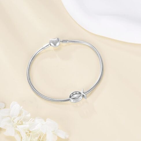 Jesus Religious Fish Charms Bead 925 Sterling Silver Religious Charms Jewelry Gifts for Women in Saudi Arabia