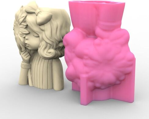 Little Elephant Concrete Flower Pot Silicone Mold Succulent Planter Vase Pen Holder Cement Clay Mold Plaster Epoxy Resin Mould in Saudi Arabia