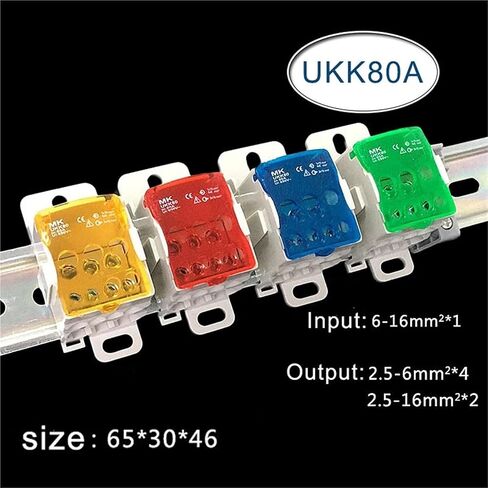 1PCS Terminal Block UKK80A موصل الأسلاك الكهربائية 1 في العديد من إكسسوارات توزيع السكك الحديدية الأزرق الأزرق باللون الأحمر الأخضر (بولي) in Saudi Arabia