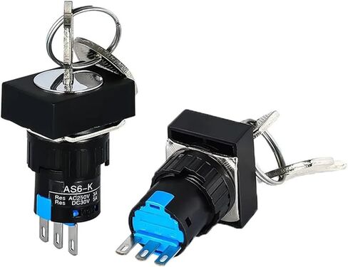1pcs Key Knob Button Switch LA16Y-11Y/2 22Y, Second and Third Gear Start Stop Opening 16mm(3 Gear 6PIN) in Saudi Arabia