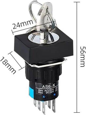 1pcs Key Knob Button Switch LA16Y-11Y/2 22Y, Second and Third Gear Start Stop Opening 16mm(3 Gear 6PIN) in Saudi Arabia