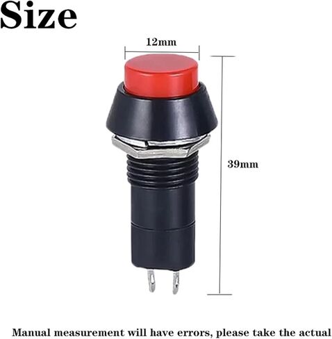 6 PCS,Momentary/Locking,PBS-11A/B,2 Pin,Mini Round Push Button Switch,Electrical Equipment,12MM Panel Hole,3A 250VAC/1A 125VAC(Green,SELF Reset_6 PCS) in Saudi Arabia