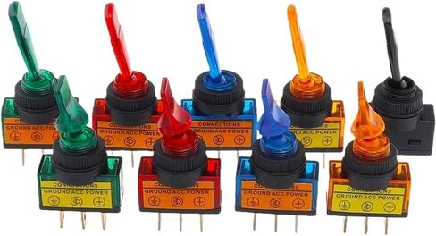 1pcs Automotive Toggle Switch 3 Pin ON-Off with Lamp 12V 20A Led Light ASW-14D ASW-13D ASW-13D-101/103(Yellow 3P2T Long) in Saudi Arabia