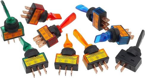 1pcs Automotive Toggle Switch 3 Pin ON-Off with Lamp 12V 20A Led Light ASW-14D ASW-13D ASW-13D-101/103(Yellow 3P2T Long) in Saudi Arabia