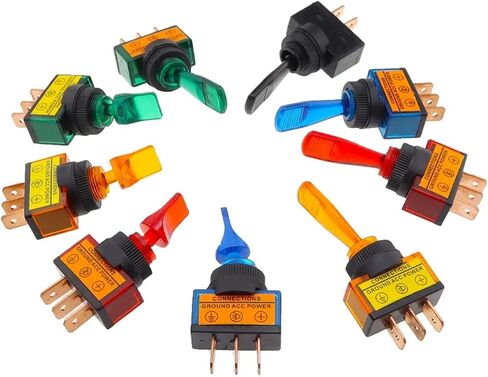 1pcs Automotive Toggle Switch 3 Pin ON-Off with Lamp 12V 20A Led Light ASW-14D ASW-13D ASW-13D-101/103(Yellow 3P2T Long) in Saudi Arabia