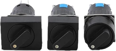 1pcs 16mm 2 3 Positions Latching Self Lock 3/6 pins Push Rotary Button Switch Round Selector Switch Round/Square/Rectangular Head(2 Gear Position,1NO1NC 3PIN_Rectangle) in Saudi Arabia