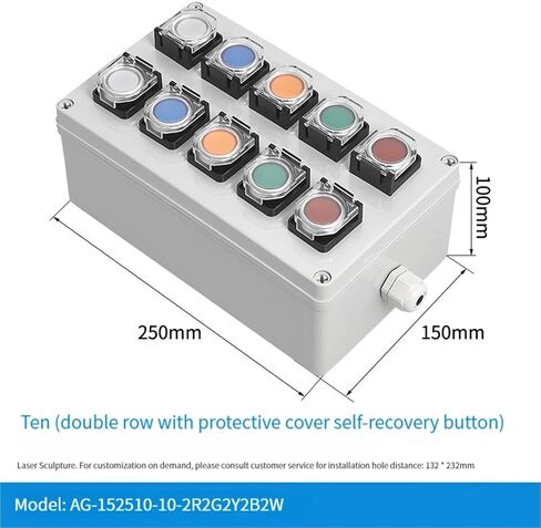 1Pcs Switch with Arrow Button Control Box Self Start Button Water Tank Electrical Industrial Emergency Stop Switch(Gray) in Saudi Arabia