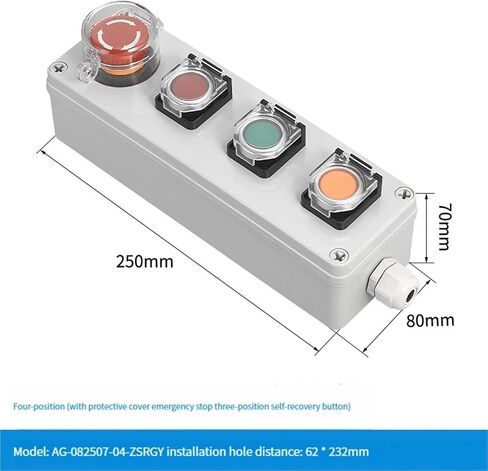 1Pcs Switch with Arrow Button Control Box Self Start Button Water Tank Electrical Industrial Emergency Stop Switch(Gray) in Saudi Arabia