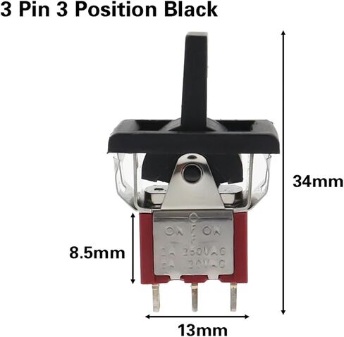2pcs/5pcs 3/6 pin 2/3 التفاعل السريع التفاعل المصغر تبديل لوحة Square snap-in لوحة 5A/125V 2A/250V SPDT ON-ON-ON-ON (6 PIN 3 الموضع B ، 2pcs) in Kuwait