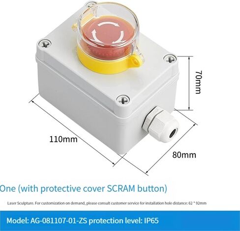 1Pcs Switch with Arrow Button Control Box Self Start Button Water Tank Electrical Industrial Emergency Stop Switch(Gray) in Saudi Arabia
