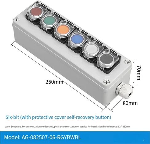 1Pcs Switch with Arrow Button Control Box Self Start Button Water Tank Electrical Industrial Emergency Stop Switch(Gray) in Saudi Arabia