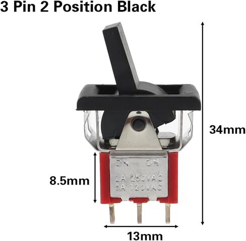 2pcs/5pcs 3/6 pin 2/3 التفاعل السريع التفاعل المصغر تبديل لوحة Square snap-in لوحة 5A/125V 2A/250V SPDT ON-ON-ON-ON (6 PIN 3 الموضع B ، 2pcs) in Saudi Arabia
