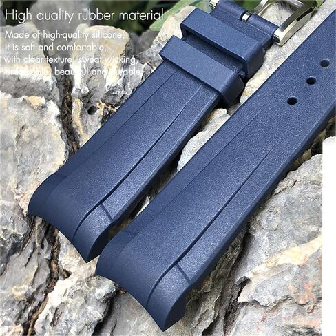Curved End Rubber Watchband 22mm 20mm For Tudor Black Bay 41mm Pelagos 42mm 1958 Blue Sports Watch Strap in Saudi Arabia