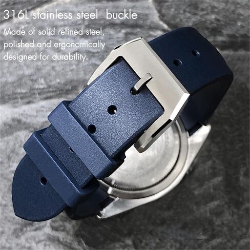 Curved End Rubber Watchband 22mm 20mm For Tudor Black Bay 41mm Pelagos 42mm 1958 Blue Sports Watch Strap in Saudi Arabia