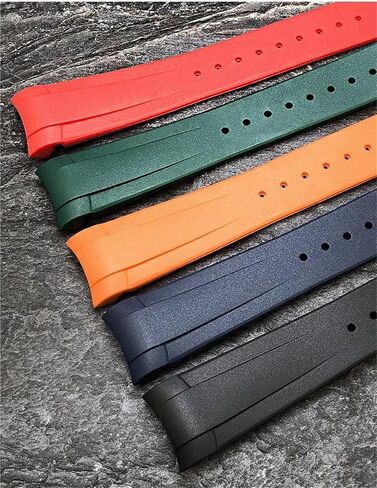 Curved End Rubber Watchband 22mm 20mm For Tudor Black Bay 41mm Pelagos 42mm 1958 Blue Sports Watch Strap in Saudi Arabia