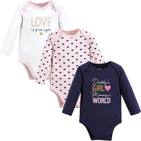 Hudson Baby Unisex Baby Cotton Long-Sleeve Bodysuits, Sage Floral Wreath 3 Pack, Preemie in Saudi Arabia
