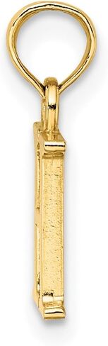 Jewelry Affairs 10K Yellow Gold Letter Initial Pendant, Block Font Style, 13x10mm in Saudi Arabia