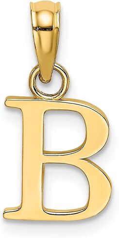 Jewelry Affairs 10K Yellow Gold Letter Initial Pendant, Block Font Style, 13x10mm in Saudi Arabia