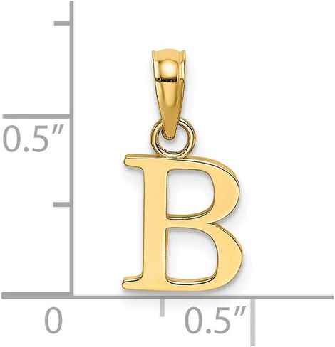 Jewelry Affairs 10K Yellow Gold Letter Initial Pendant, Block Font Style, 13x10mm in Saudi Arabia
