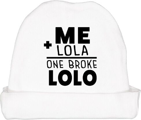 inktastic Me Plus Lola Equals 1 Broke Lolo Baby Beanie Hat in Saudi Arabia