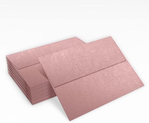 LUXPaper A6 Contour Flap Invitation Envelopes | 4 3/4" x 6 1/2" | Misty Rose Metallic | 84lb. Text | 50 Qty in Saudi Arabia