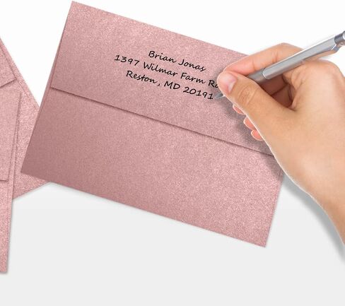 LUXPaper A6 Contour Flap Invitation Envelopes | 4 3/4" x 6 1/2" | Misty Rose Metallic | 84lb. Text | 50 Qty in Saudi Arabia