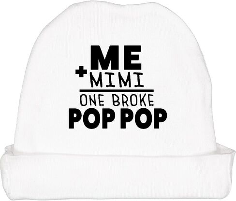 inktastic Me Plus Mimi Equals 1 Broke Pop Pop Baby Beanie Hat in Saudi Arabia