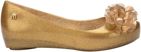 mini melissa Ultragirl Springtime Ballet Flats for Girls - Comfortable & Cute Peep Toe Jelly Flat Shoes with Flower Bows, Jelly Shoes for Kids, Red, 1 in Kuwait