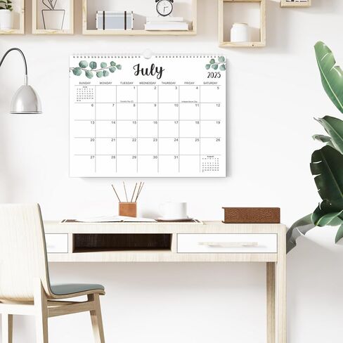 2025-2026 Wall Calendar, 18 Monthly Calendar from Jan. 2025 to Jun. 2026, 15" x 12" Hanging Colorful Calendar with Spiral Binding - Perfect for Planning in Kuwait