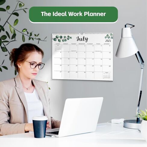 2025-2026 Wall Calendar, 18 Monthly Calendar from Jan. 2025 to Jun. 2026, 15" x 12" Hanging Colorful Calendar with Spiral Binding - Perfect for Planning in Kuwait