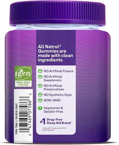 Natrol Melatonin Gummies, Sleep Support for Adults, 10 mg Melatonin Supplement for Sleeping, 60 Strawberry-Flavored Gummies, Up to a 30 Day Supply in Saudi Arabia